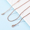 Brass Round Snake Chain Necklaces for Women NJEW-D302-15RG-1