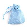 Polyester Imitation Burlap Packing Pouches Drawstring Bags ABAG-R005-14x10-16-2