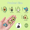 5Pcs 5 Style Avocado Enamel Pins JEWB-SZ0001-72-2