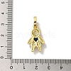 Rack Plating Brass Micro Pave Clear Cubic Zirconia Pendants KK-R158-02B-G-3