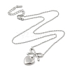 Anti-Tarnish 304 Stainless Steel Bowknot & Heart Pendant Cable Chain Necklaces for Women NJEW-F328-10P-2