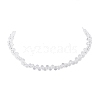Glass Teardrop Beaded Necklaces NJEW-JN04273-02-3