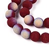 Frosted Opaque Glass Beads Strands GLAA-T032-P8mm-MBB05-3