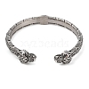 Viking 304 Stainless Steel Open Cuff Bangles for Men BJEW-U001-05B-AS-2