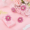 4Pcs Alloy & Glass & Rhinestone Shank Buttons BUTT-FG0001-63C-4