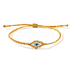 Adjustable Evil Eye Polyester Cord Braided Bracelets for Men Women BI7988-10-1