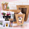 Trapezoid Paper Flower Gift Tote Bags with Plastic Visible Window ABAG-WH0045-25A-6