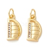 Rack Plating Eco-friendly Brass Micro Pave Clear Cubic Zirconia Charms KK-D072-01G-D-NR-1