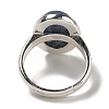 Natural Sodalite Oval Adjustable Rings RJEW-K371-07S-10-4