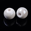 Pearlized Handmade Porcelain Round Beads X-PORC-S489-10mm-01-2