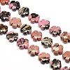 Natural Rhodonite Flower Beads Strands G-L241B-08-1