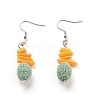 Natural Lava Rock Dangle Earrings EJEW-E260-A08-1