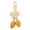 Handmade Crochet Cotton Cherry Flower Hanging Ornaments HJEW-JM02667-02-2