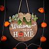 Natural MDF Board Door Hanging Decoration for Front Door Decoration HJEW-SZ0001-04-5