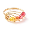 Glass Braided Vortex Finger Ring RJEW-TA00046-01-1