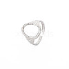 Non-Tarnish 304 Stainless Steel Open Oval Wide Cuff Ring for Women RJEW-S405-167P-3