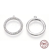Rhodium Plated 925 Sterling Silver Micro Pave Cubic Zirconia Pendants STER-T004-29P-1