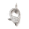 Brass Clear Cubic Zirconia Lobster Claw Clasps KK-Z078-50P-1
