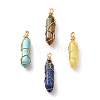 Natural Mixed Gemstone Wire Wrapped Pointed Pendants PALLOY-JF00522-1