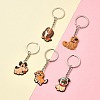 5Pcs 5 Styles Cute Cartoon PVC Plastic Dog Pendant Keychain KEYC-YW0001-18-2