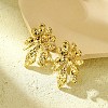 304 Stainless Steel Flower Stud Earrings for Women EJEW-U023-08G-1