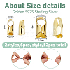 12Pcs 2 Styles S925 Sterling Silver Cord End STER-HS0001-32A-2