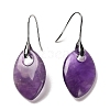 Natural Amethyst Horse Eye Dangle Earrings EJEW-I315-01P-01-1