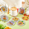 DIY Bees Theme Diamond Painting Acrylic Cup Mat Kits DIY-TAC0012-72-9