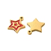 Ion Plating(IP) 304 Stainless Steel Enamel Charms STAS-M102-45G-2