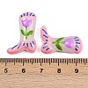 Boot Baking Paint Glass Enamel  Beads LAMP-C020-02F-4
