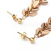 Brass Leaf Tassel Earrings EJEW-JE04409-02-2