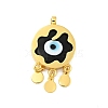 Rack Plating Handmade Evil Eye Lampwork Pendants KK-F838-01C-G-1