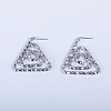 Triangle Spiral Pattern Brass Stud Earrings FT5549-3