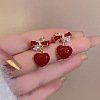 Alloy Rhienston Heart Stud Earrings WGC0511-26-1