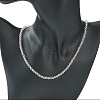 Bling Glass Round Beaded Necklace for Women NJEW-PH01490-01-3