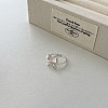 Cubic Zirconia Bowknot Cuff Ring RJEW-Q814-14S-4