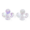 4-Petal Electroplate Acrylic Bead Caps X-PACR-T014-04-4