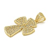 Rack Plating Brass Micro Pave Clear Cubic Zirconia Pendants KK-Z067-03G-01-2