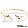 Elegant Brass Cubic Zirconia Leaf Cuff Bangles for Women VL7639-1-1