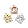 Brass Cubic Zirconia Pendants KK-K349-22-1