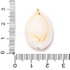 Printed Natural Cowrie Shell Pendants STAS-Z168-03G-07-3