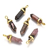 Natural Rhodonite Double Terminated Pointed Pendants G-G902-B18-1