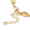 Oval Brass Pave Cubic Zirconia Link Chain Bracelets for Women BJEW-P385-02G-06-3