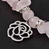 Natural Rose Quartz Beaded Stretch Bracelets BJEW-JB01996-01-2