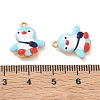 304 Stainless Steel Enamel Pendants STAS-Q119-18G-01-3