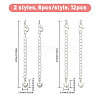 12Pcs 2 Styles  Brass Chain Extender KK-CA0003-75-2