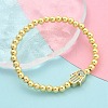 Brass Micro Pave Cubic Zirconia Beads Bracelets for Women BJEW-S158-09G-2