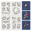 4 Sheets 11.6x8.2 Inch Stick and Stitch Embroidery Patterns DIY-WH0455-039-1