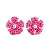 Daisy Glass Seed Beaded Stud Earrings EJEW-MZ00334-03-2