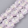 Handmade Foil Glass Beads Strands FOIL-Q002-05F-1